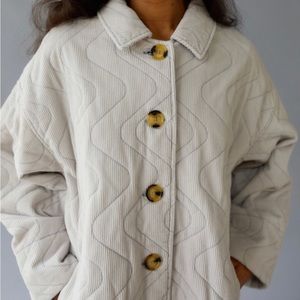 Hallie quilted corduroy car coat Urban Outfitters
